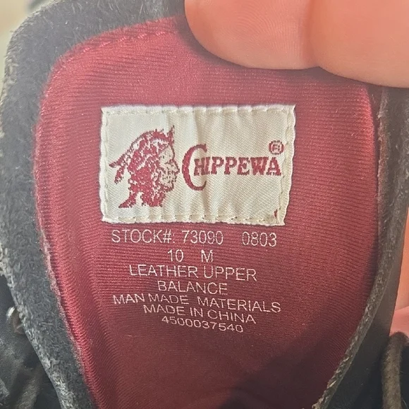 Chippewa Black Leather Lace-Up Work Boots - Picture 12 of 12